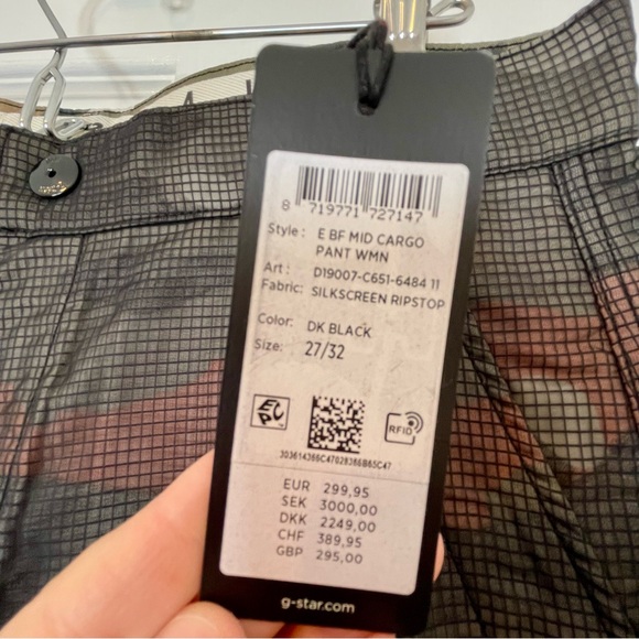 NWT G-Star E Boyfriend Mid Cargo Pants - Silkscreen Ripstop Print - Picture 3 of 16